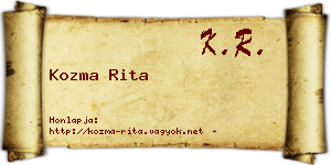 Kozma Rita névjegykártya